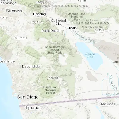 Map showing location of Borrego Springs (33.255870, -116.375010)