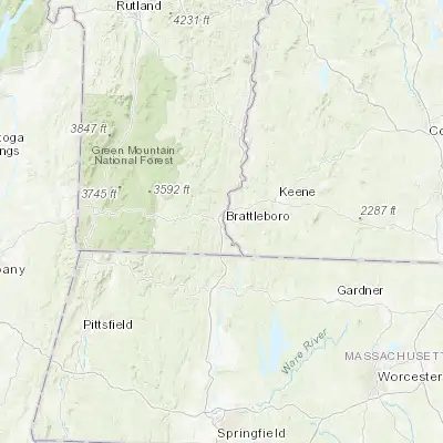 Map showing location of Brattleboro (42.850920, -72.557870)