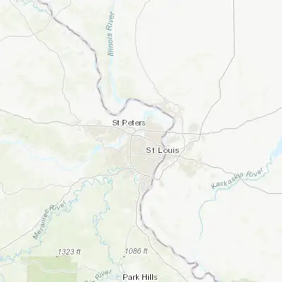 Map showing location of Breckenridge Hills (38.714500, -90.367340)