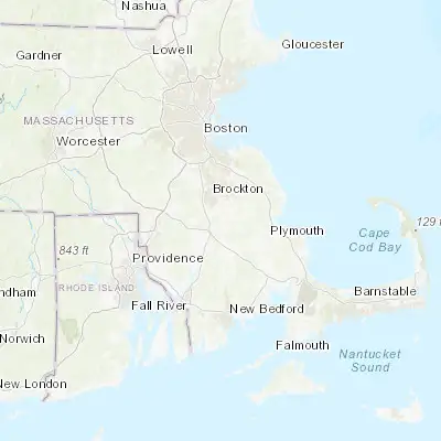 Map showing location of Bridgewater (41.990380, -70.975040)