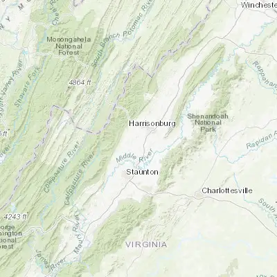 Map showing location of Bridgewater (38.382070, -78.976700)