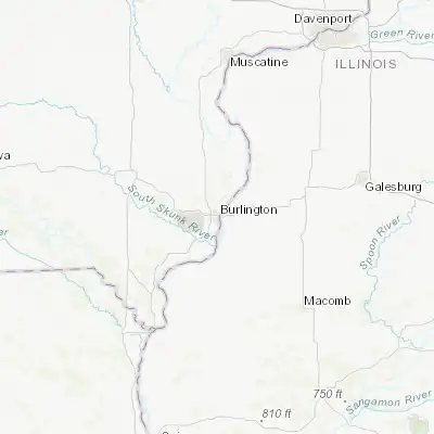 Map showing location of Burlington (40.807540, -91.112920)