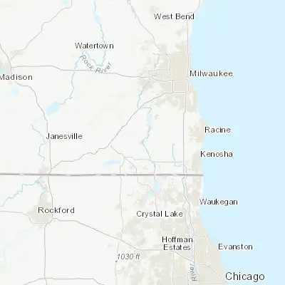 Map showing location of Burlington (42.678070, -88.276200)