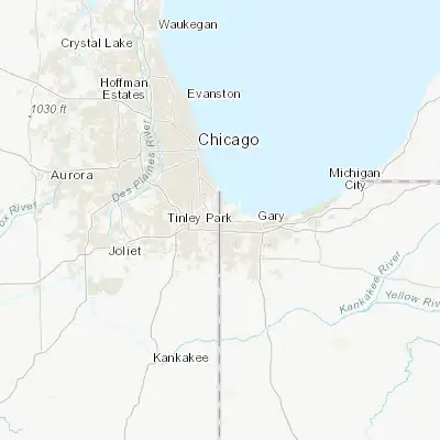 Map showing location of Calumet City (41.615590, -87.529490)