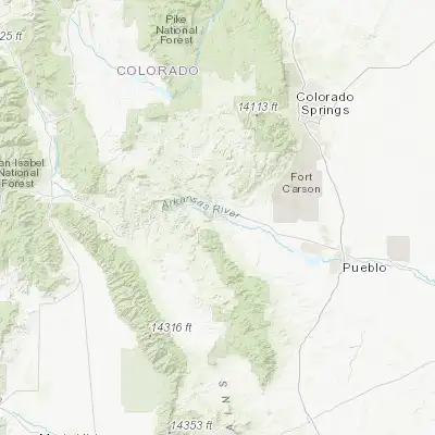 Map showing location of Cañon City (38.440980, -105.242450)