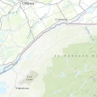 Map showing location of Canton (44.595620, -75.169090)