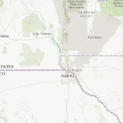 Map showing location of Canutillo (31.911490, -106.600270)