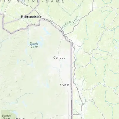 Map showing location of Caribou (46.860600, -68.011970)