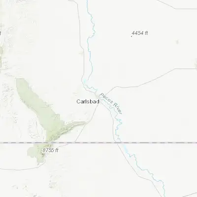 Map showing location of Carlsbad (32.420670, -104.228840)