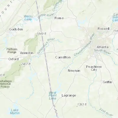 Map showing location of Carrollton (33.580110, -85.076610)