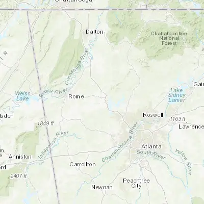 Map showing location of Cartersville (34.165330, -84.802310)
