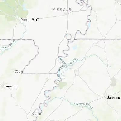 Map showing location of Caruthersville (36.193120, -89.655640)