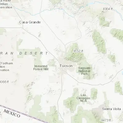 Map showing location of Casas Adobes (32.323410, -110.995100)