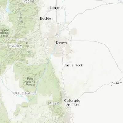 Map showing location of Castle Pines (39.458040, -104.896090)