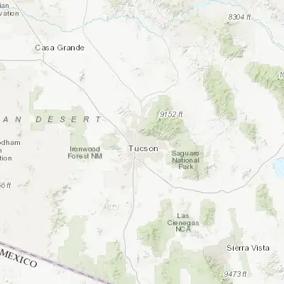 Map showing location of Catalina Foothills (32.297850, -110.918700)