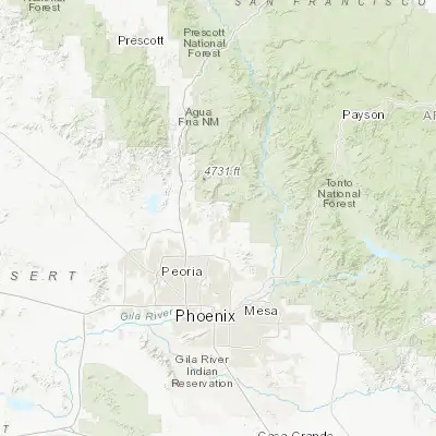 Map showing location of Cave Creek (33.833330, -111.950830)