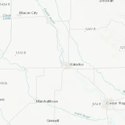 Map showing location of Cedar Falls (42.527760, -92.445470)