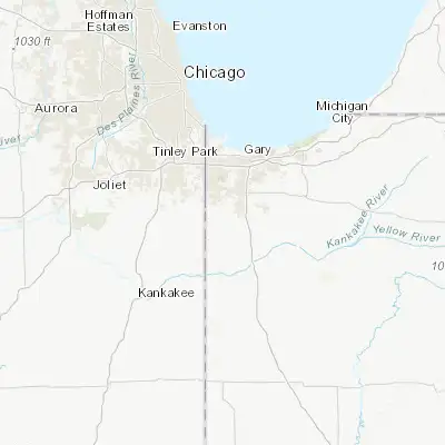 Map showing location of Cedar Lake (41.364760, -87.441150)