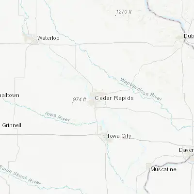 Map showing location of Cedar Rapids (42.008330, -91.644070)