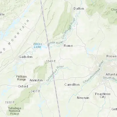 Map showing location of Cedartown (34.011230, -85.255930)