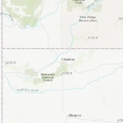 Map showing location of Chadron (42.829420, -102.999910)