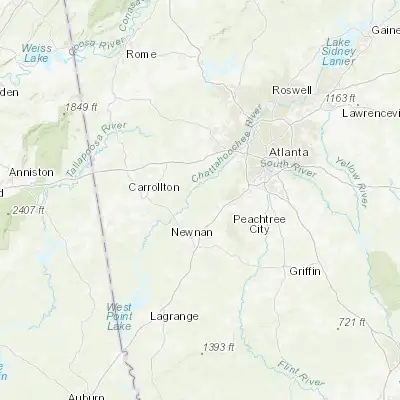 Map showing location of Chattahoochee Hills (33.550630, -84.760490)