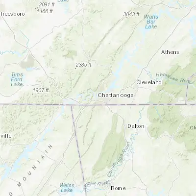 Map showing location of Chattanooga (35.045630, -85.309680)