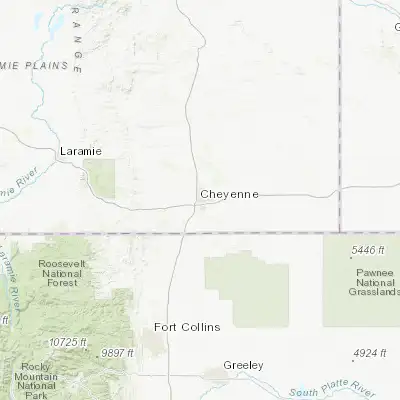 Map showing location of Cheyenne (41.139980, -104.820250)