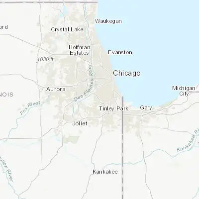 Map showing location of Chicago Ridge (41.701420, -87.779220)
