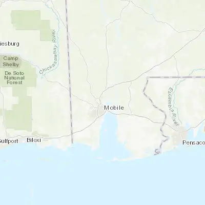 Map showing location of Chickasaw (30.763800, -88.074720)