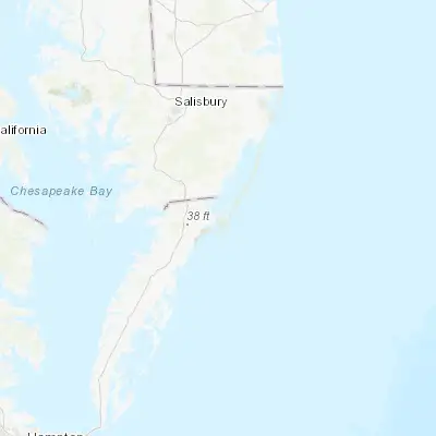 Map showing location of Chincoteague (37.933180, -75.378810)