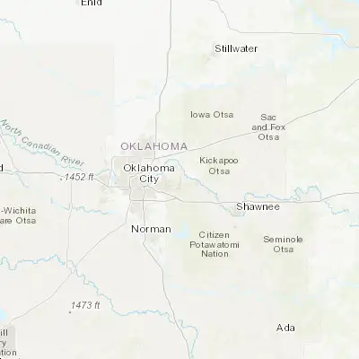 Map showing location of Choctaw (35.497560, -97.268920)