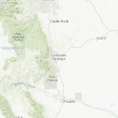 Map showing location of Cimarron Hills (38.858610, -104.698860)