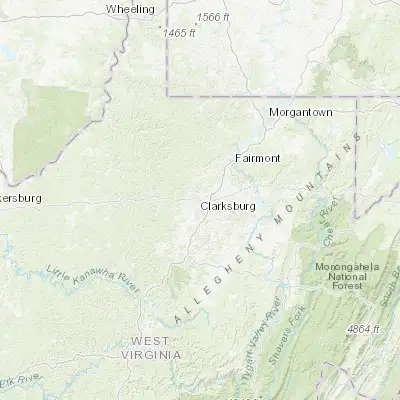 Map showing location of Clarksburg (39.280650, -80.344530)