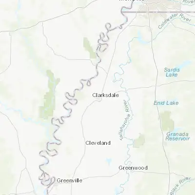 Map showing location of Clarksdale (34.200110, -90.570930)