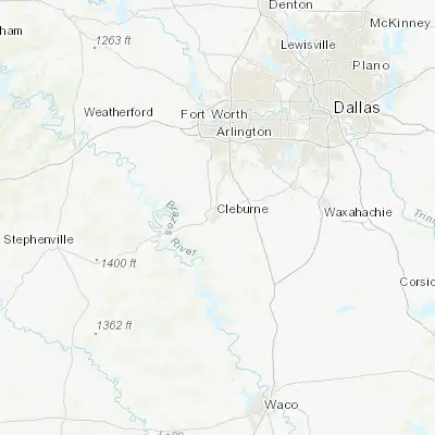 Map showing location of Cleburne (32.347640, -97.386680)