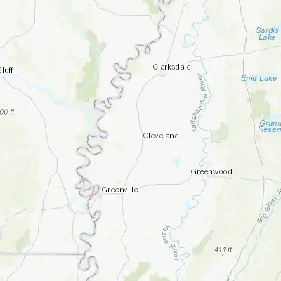 Map showing location of Cleveland (33.744000, -90.724820)