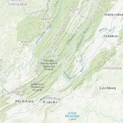 Map showing location of Clifton Forge (37.816240, -79.824490)