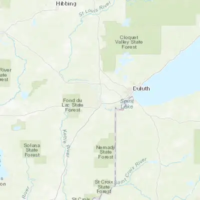 Map showing location of Cloquet (46.721610, -92.459360)