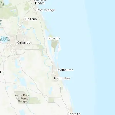 Map showing location of Cocoa Beach (28.320550, -80.609220)