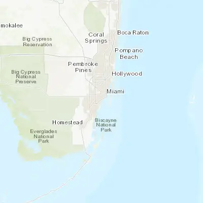 Map showing location of Coconut Grove (25.712600, -80.256990)