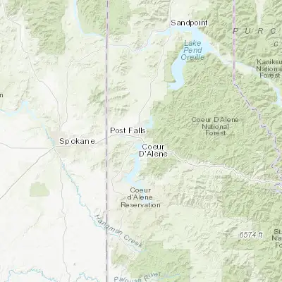 Map showing location of Coeur d'Alene (47.677680, -116.780470)