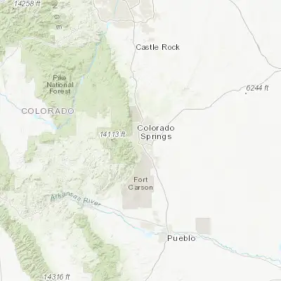 Map showing location of Colorado Springs (38.833880, -104.821360)