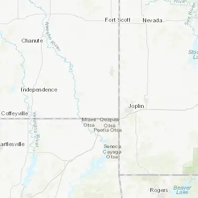 Map showing location of Columbus (37.169230, -94.844120)
