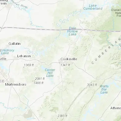 Map showing location of Cookeville (36.162840, -85.501640)