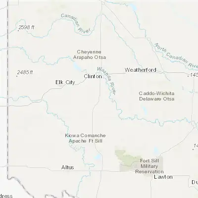 Map showing location of Cordell (35.290610, -98.988410)