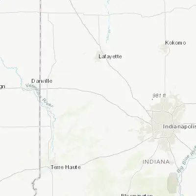 Map showing location of Crawfordsville (40.041150, -86.874450)