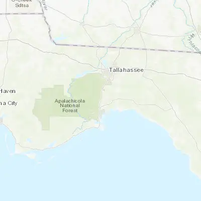 Map showing location of Crawfordville (30.176040, -84.375180)