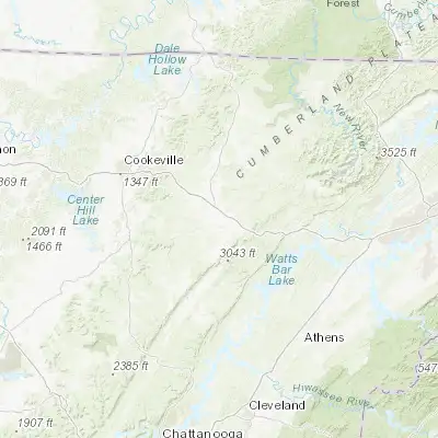 Map showing location of Crossville (35.948960, -85.026900)