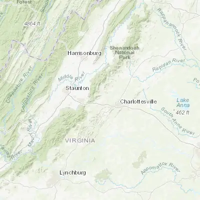 Map showing location of Crozet (38.069580, -78.700580)